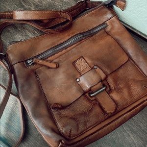 Harbour 2nd Leather Cognac Crossbody Buckle Bag